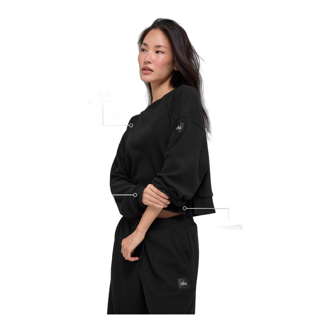 alo Muse Crew Neck Pullover - Black
