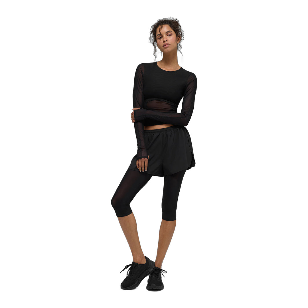 alo Mesh Winter Twilight Long Sleeve - Black