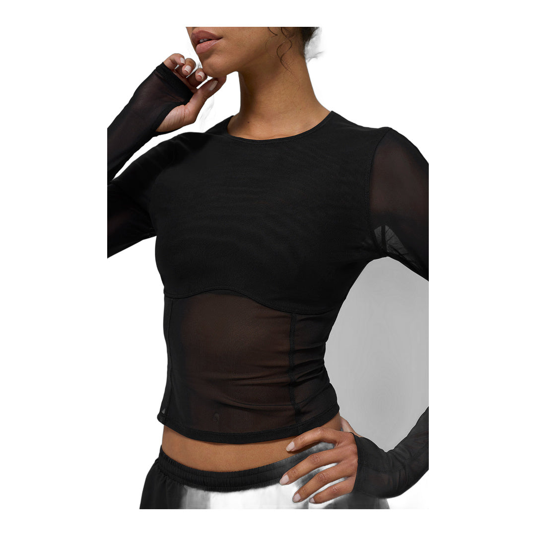 alo Mesh Winter Twilight Long Sleeve - Black