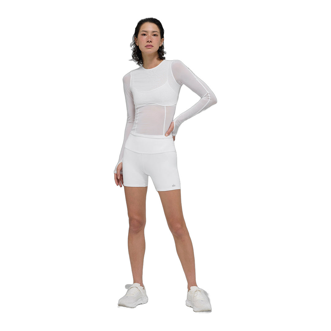 alo Mesh Winter Twilight Long Sleeve - White