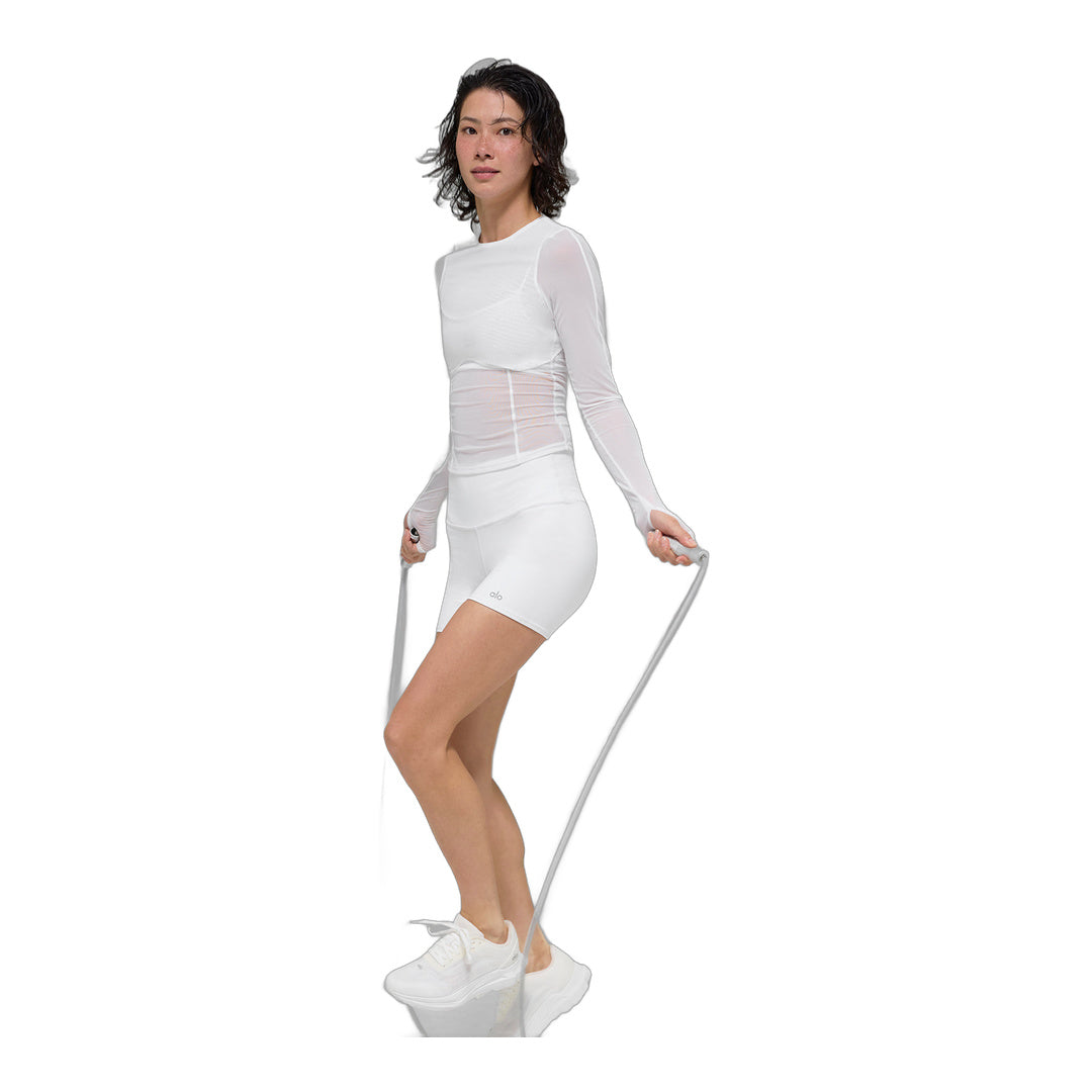 alo Mesh Winter Twilight Long Sleeve - White