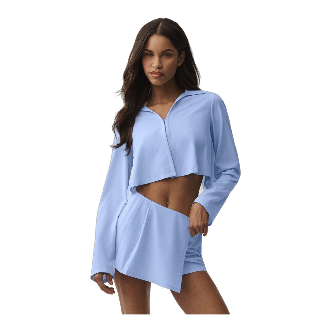 alo Cropped Unmatched Long Sleeve - Light Provence Blue