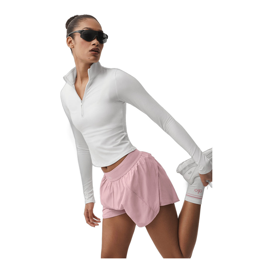 alo ALO Softsculpt Precision 1/4 Zip Long Sleeve - White