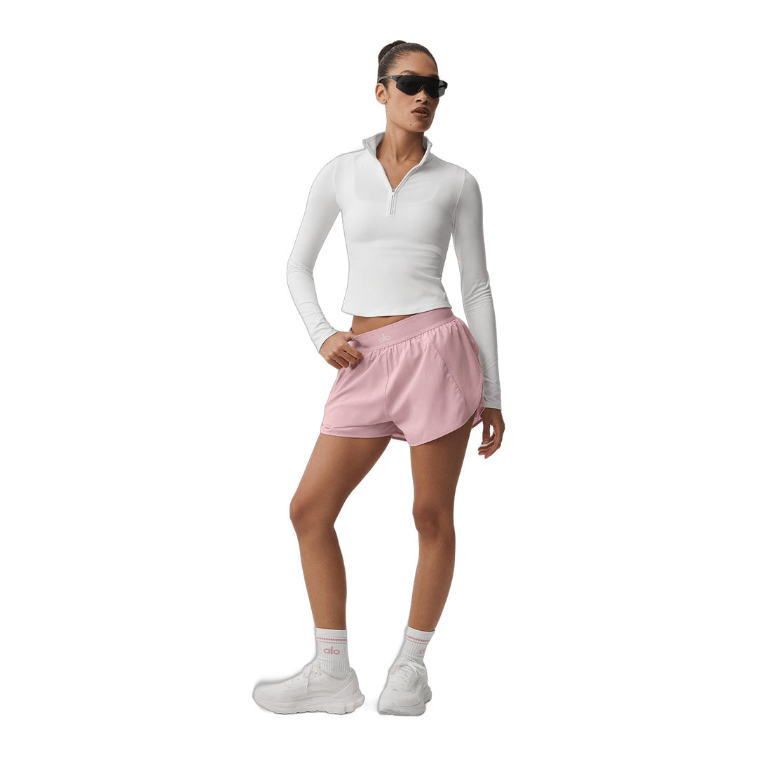alo ALO Softsculpt Precision 1/4 Zip Long Sleeve - White