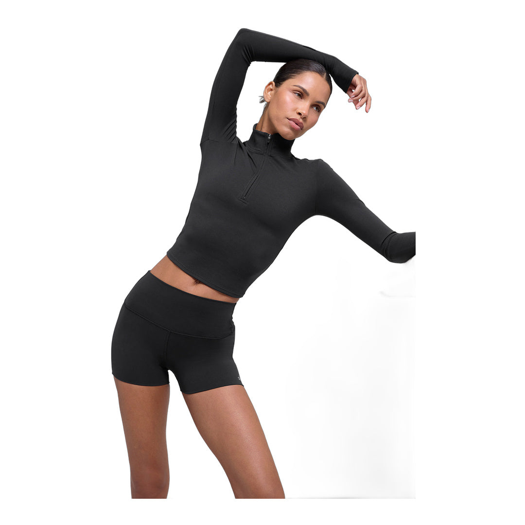 alo ALO Softsculpt Precision 1/4 Zip Long Sleeve - Black