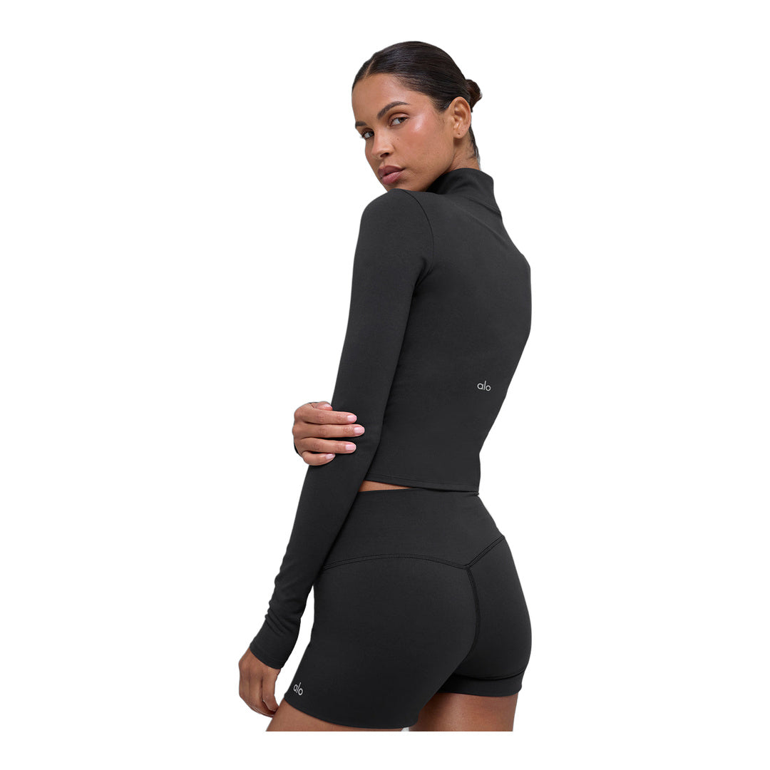 alo ALO Softsculpt Precision 1/4 Zip Long Sleeve - Black