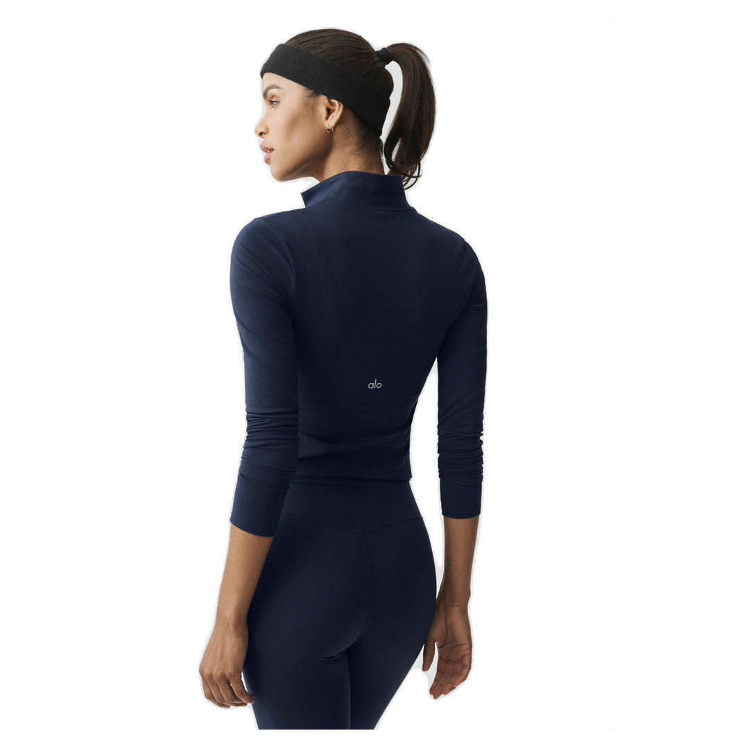 ALO ALO Softsculpt Precision 1/4 Zip Long Sleeve - Navy