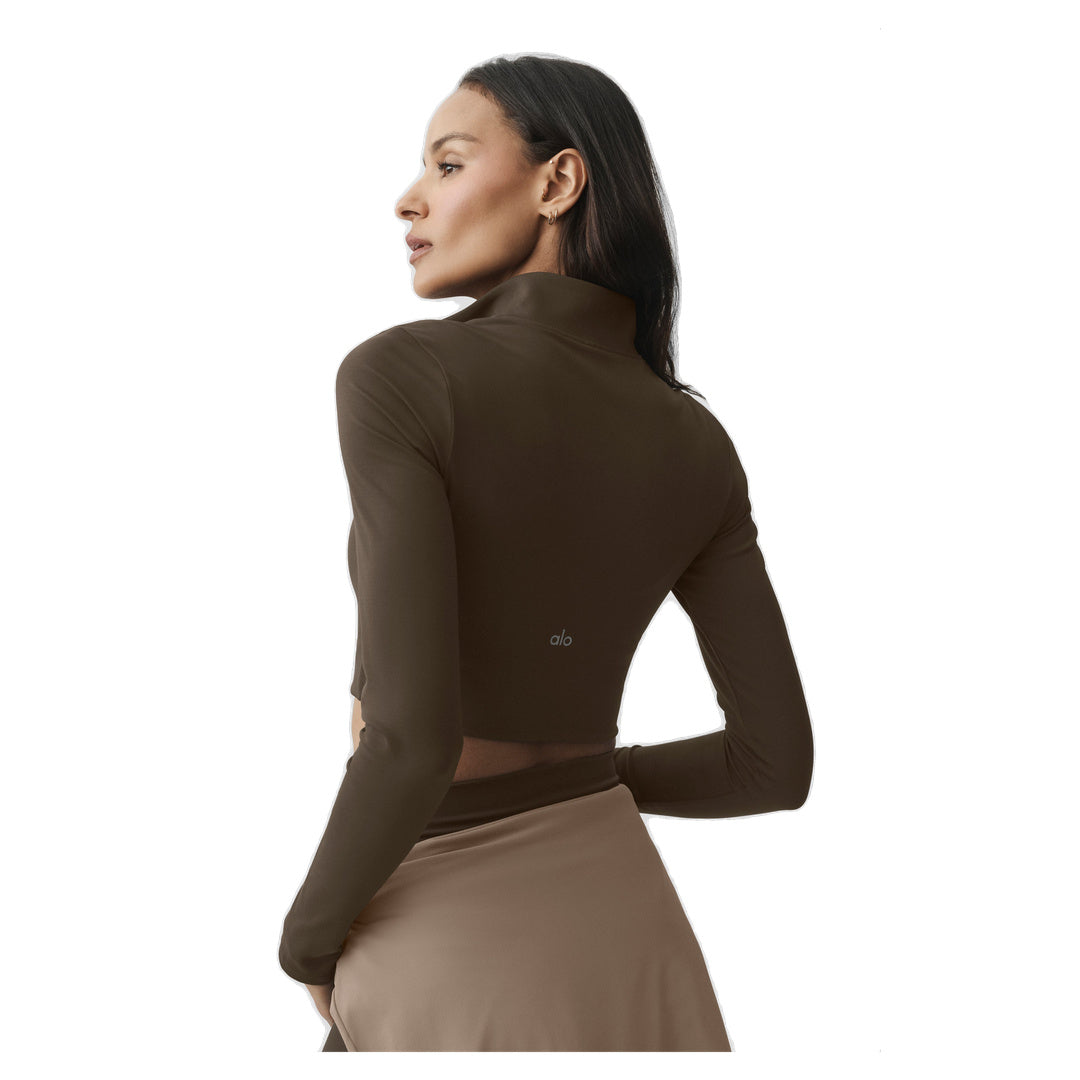 ALO ALO Softsculpt Precision 1/4 Zip Long Sleeve - Espresso