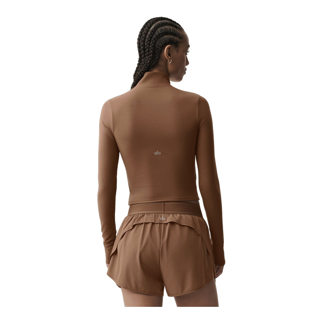alo ALO Softsculpt Precision 1/4 Zip Long Sleeve - Sun Kissed Brown