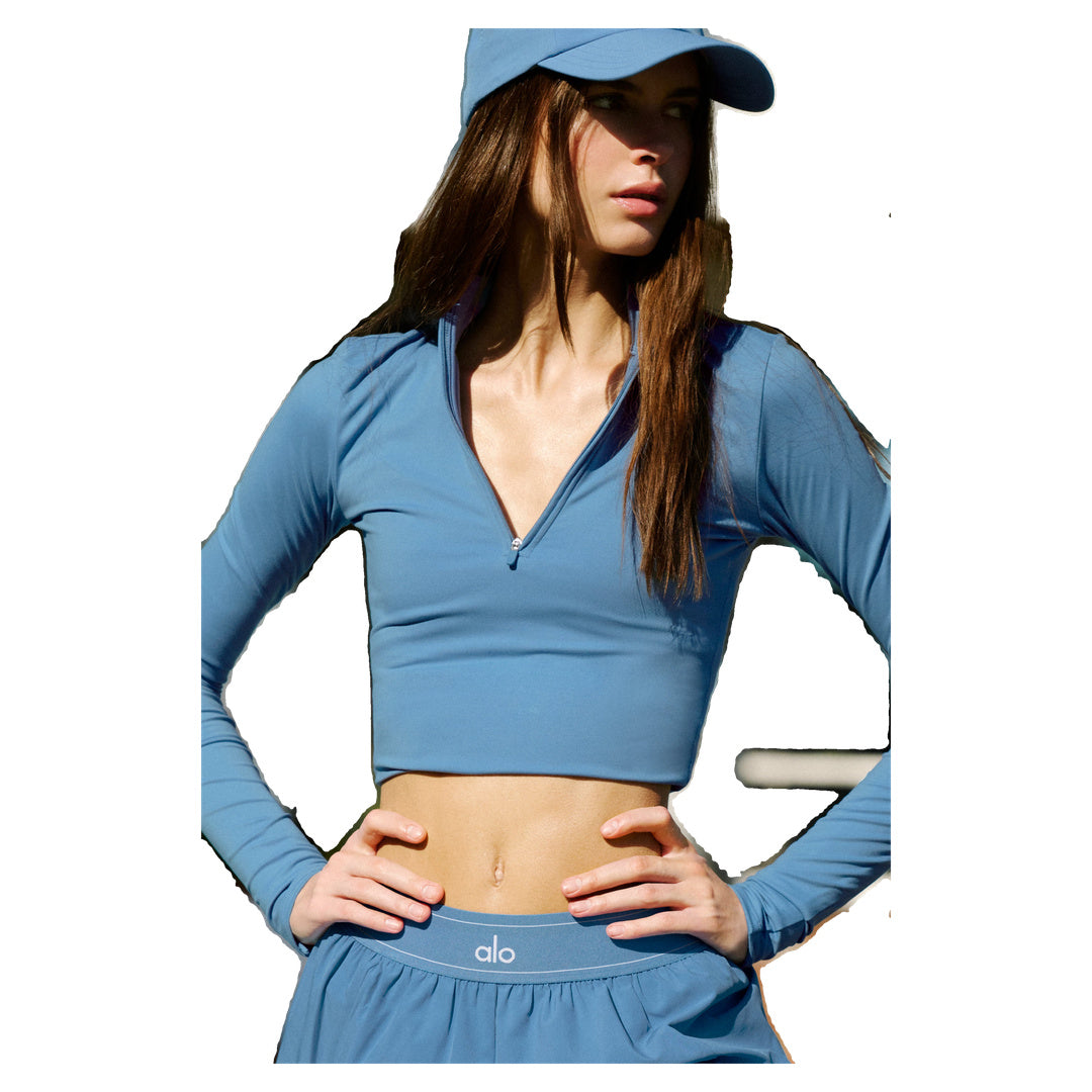 ALO ALO Softsculpt Precision 1/4 Zip Long Sleeve - California Blue