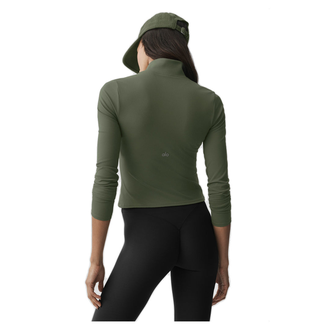 ALO ALO Softsculpt Precision 1/4 Zip Long Sleeve - Bamboo Green
