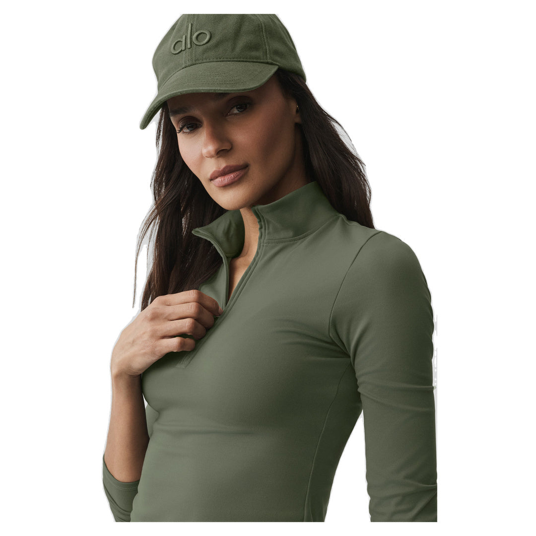 ALO ALO Softsculpt Precision 1/4 Zip Long Sleeve - Bamboo Green