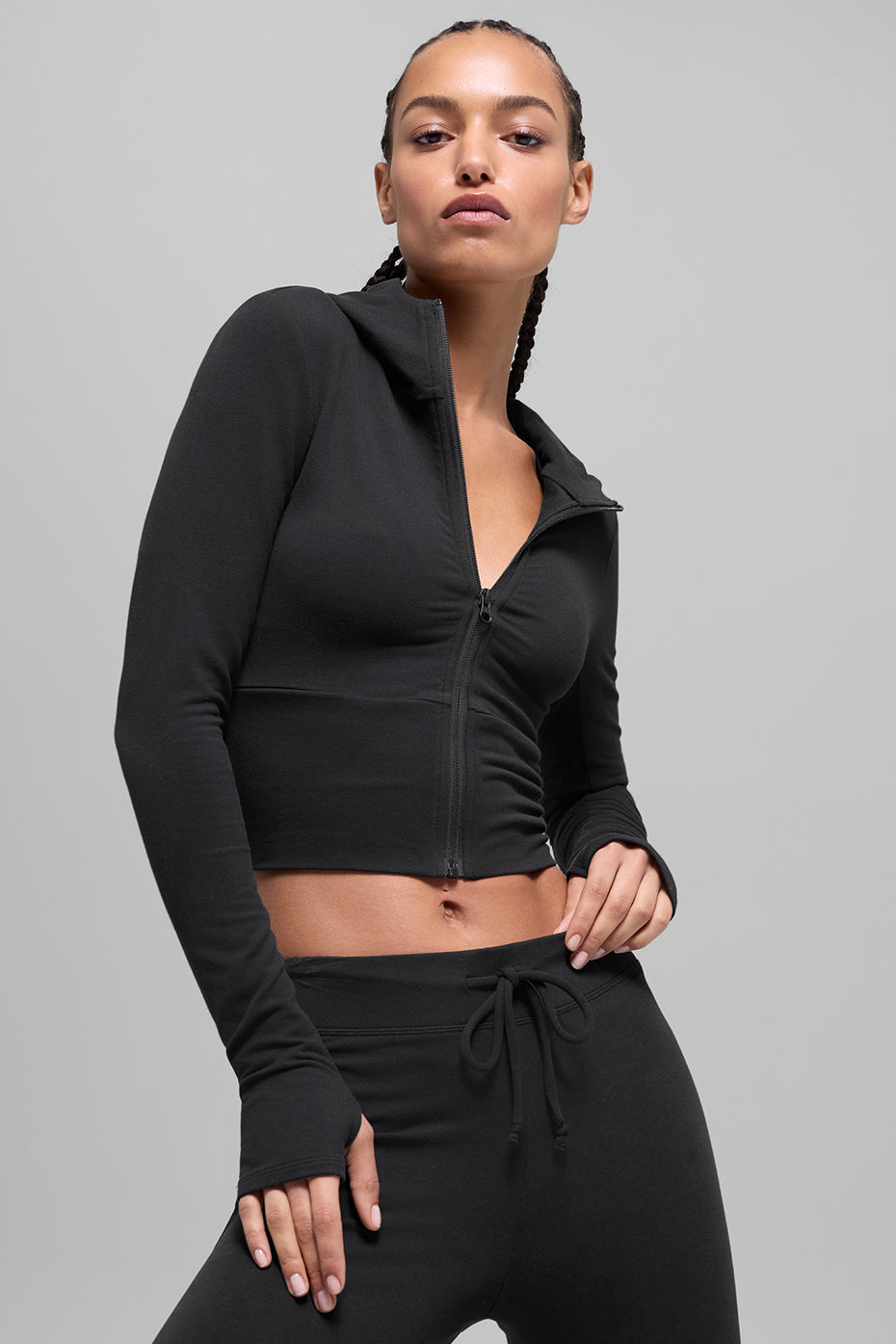 alo Sway Full Zip Hoodie - Black