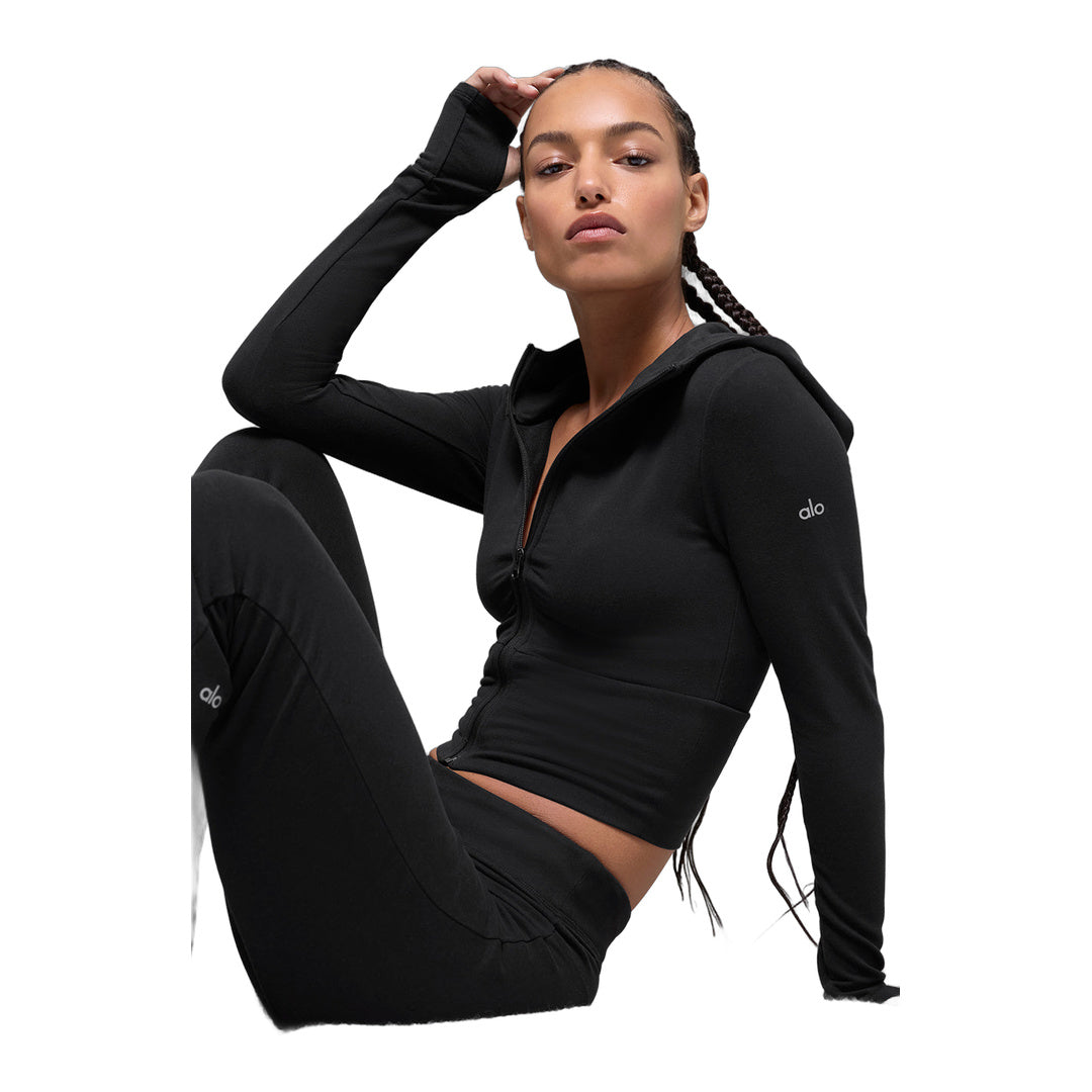 alo Sway Full Zip Hoodie - Black