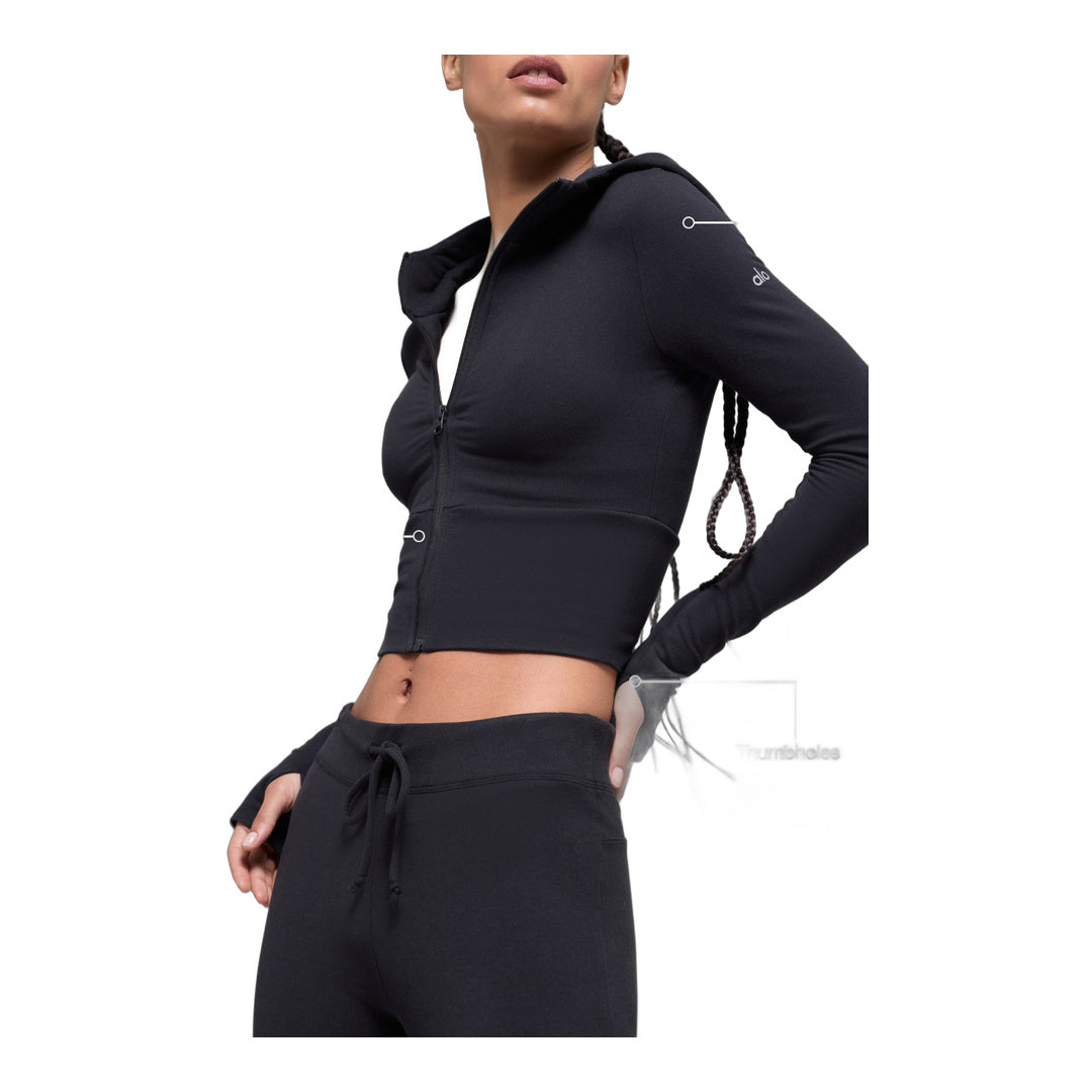 alo Sway Full Zip Hoodie - Black