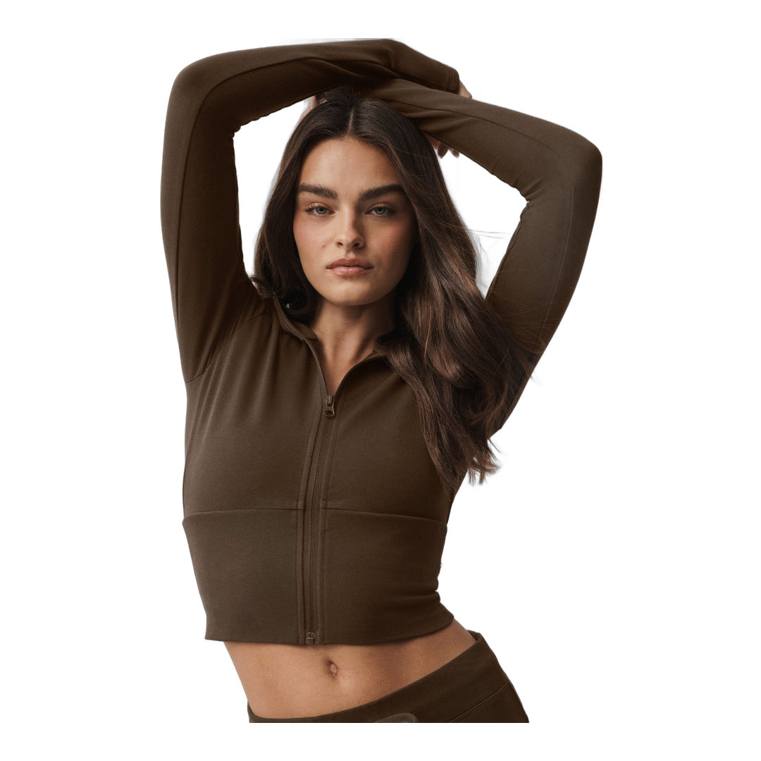alo Sway Full Zip Hoodie - Espresso