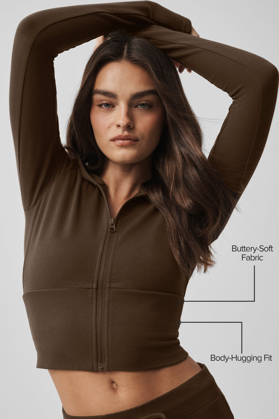 alo Sway Full Zip Hoodie - Espresso