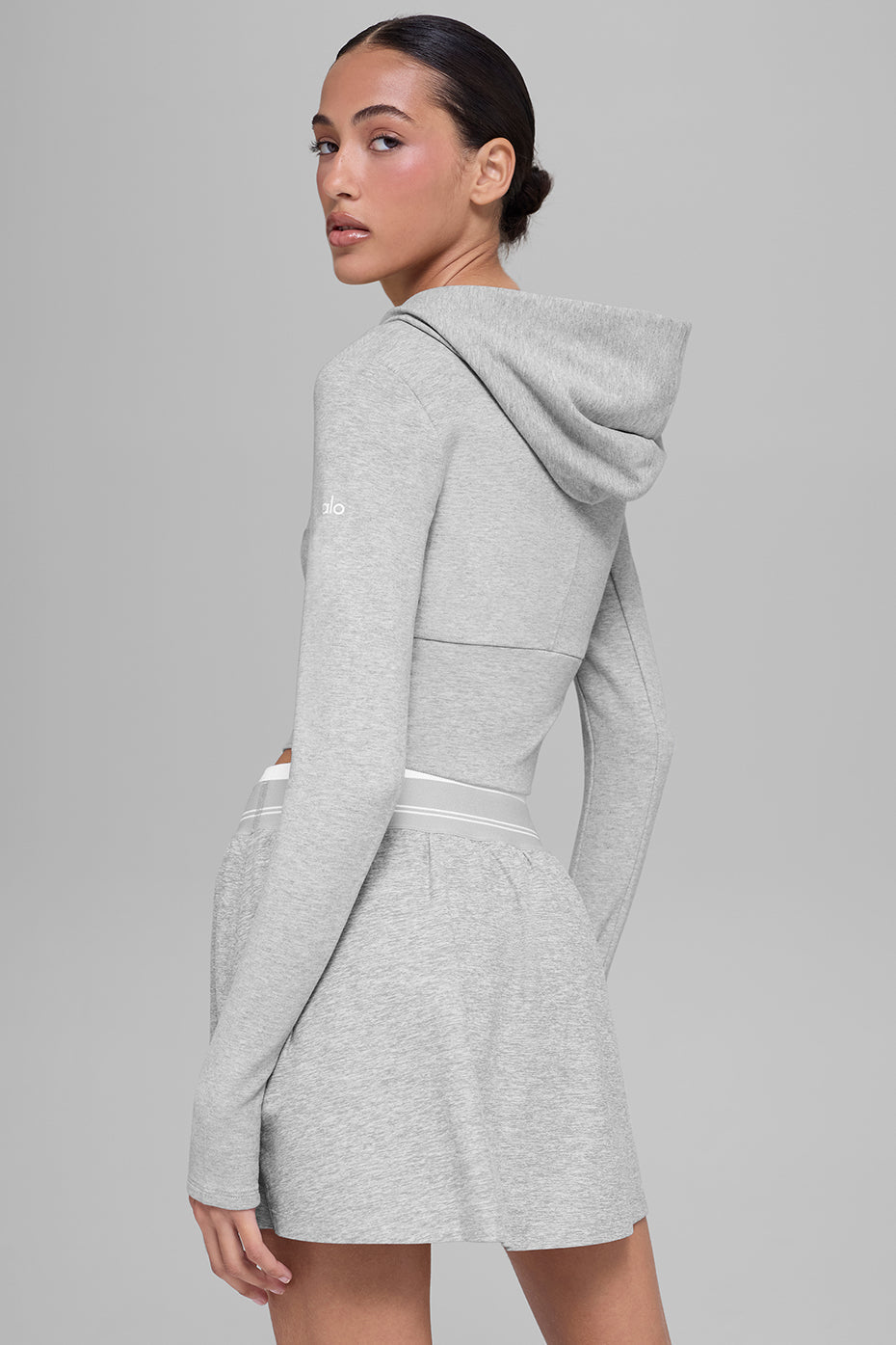 alo Sway Full Zip Hoodie - Athletic Heather Grey
