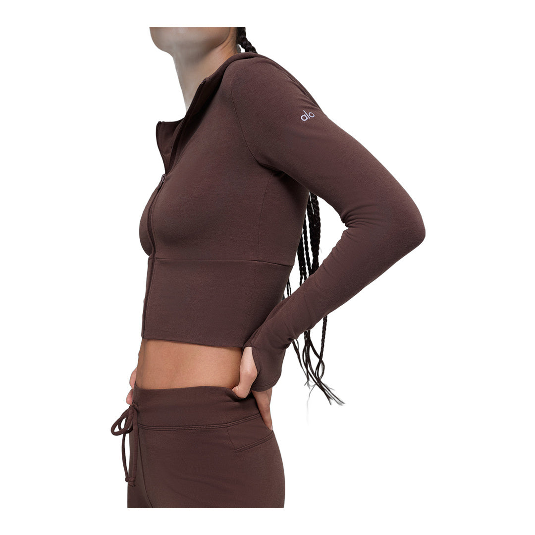 alo Sway Full Zip Hoodie - Brownstone