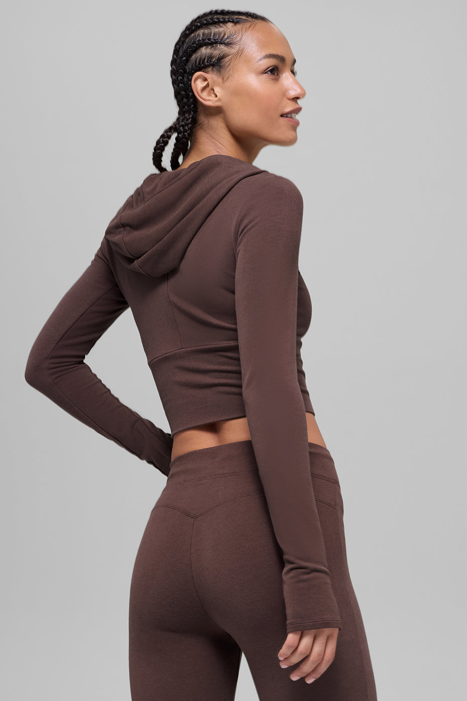 alo Sway Full Zip Hoodie - Brownstone