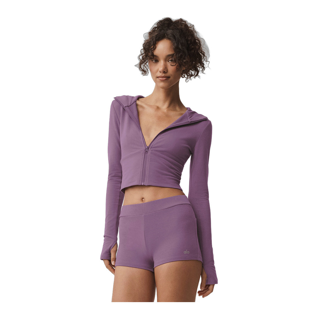 alo Sway Full Zip Hoodie - Plum Kiss