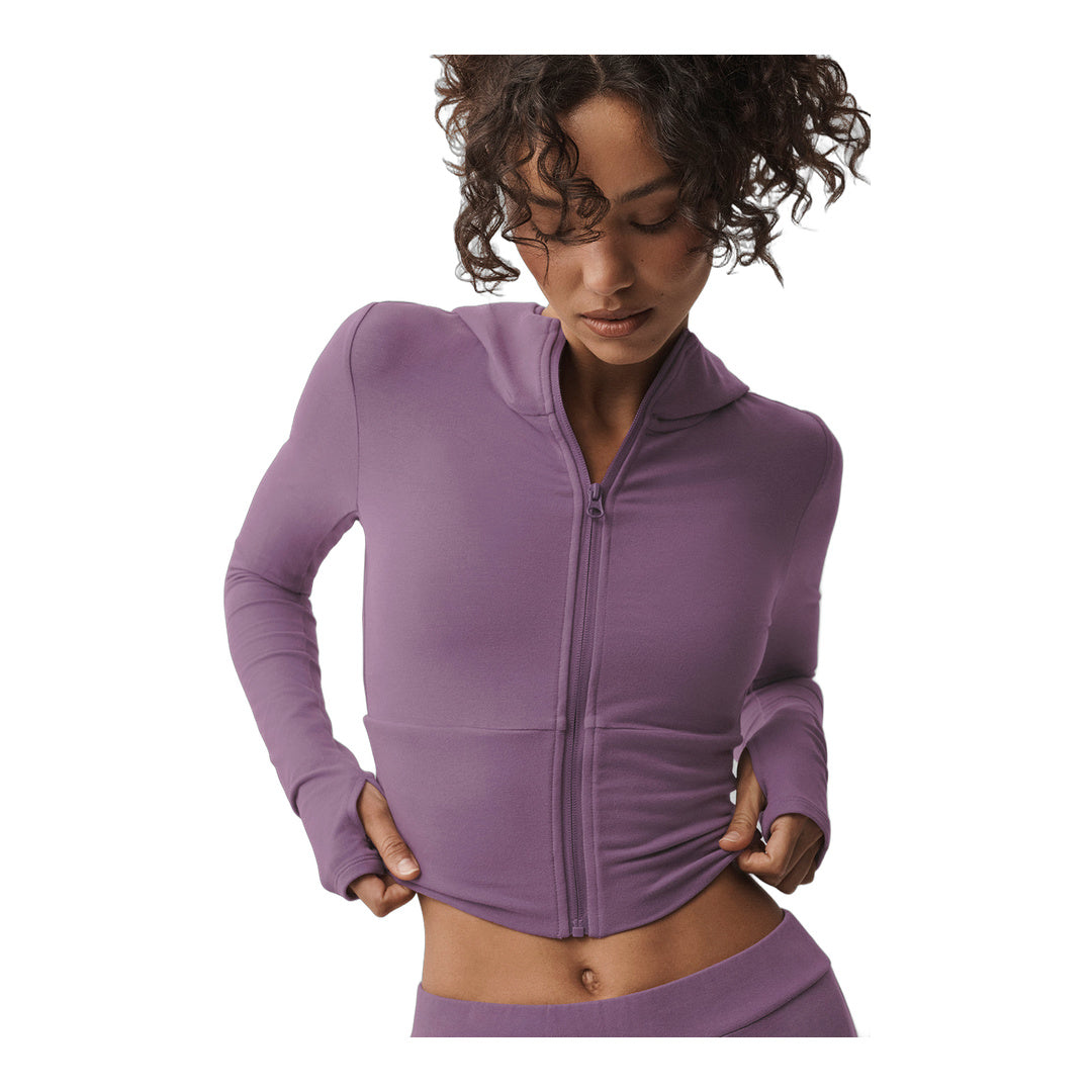 alo Sway Full Zip Hoodie - Plum Kiss