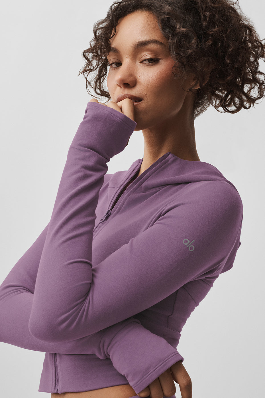 alo Sway Full Zip Hoodie - Plum Kiss