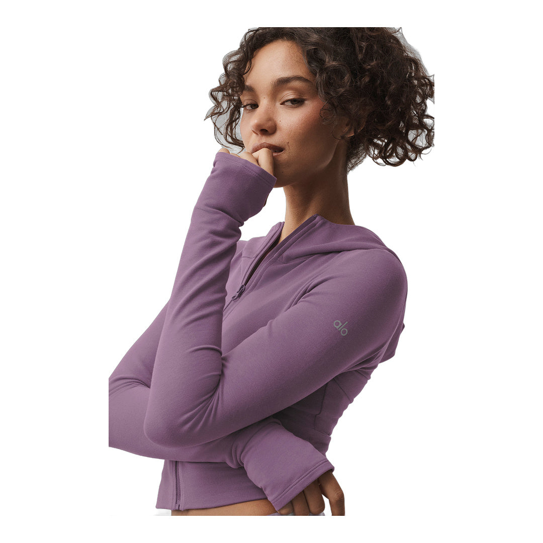 alo Sway Full Zip Hoodie - Plum Kiss