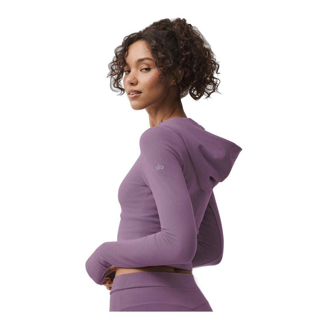 alo Sway Full Zip Hoodie - Plum Kiss