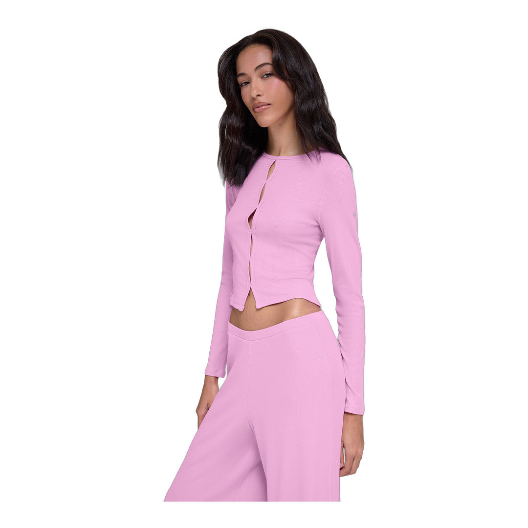 alo Dreamlight Long Sleeve Top - Candy Heart Pink