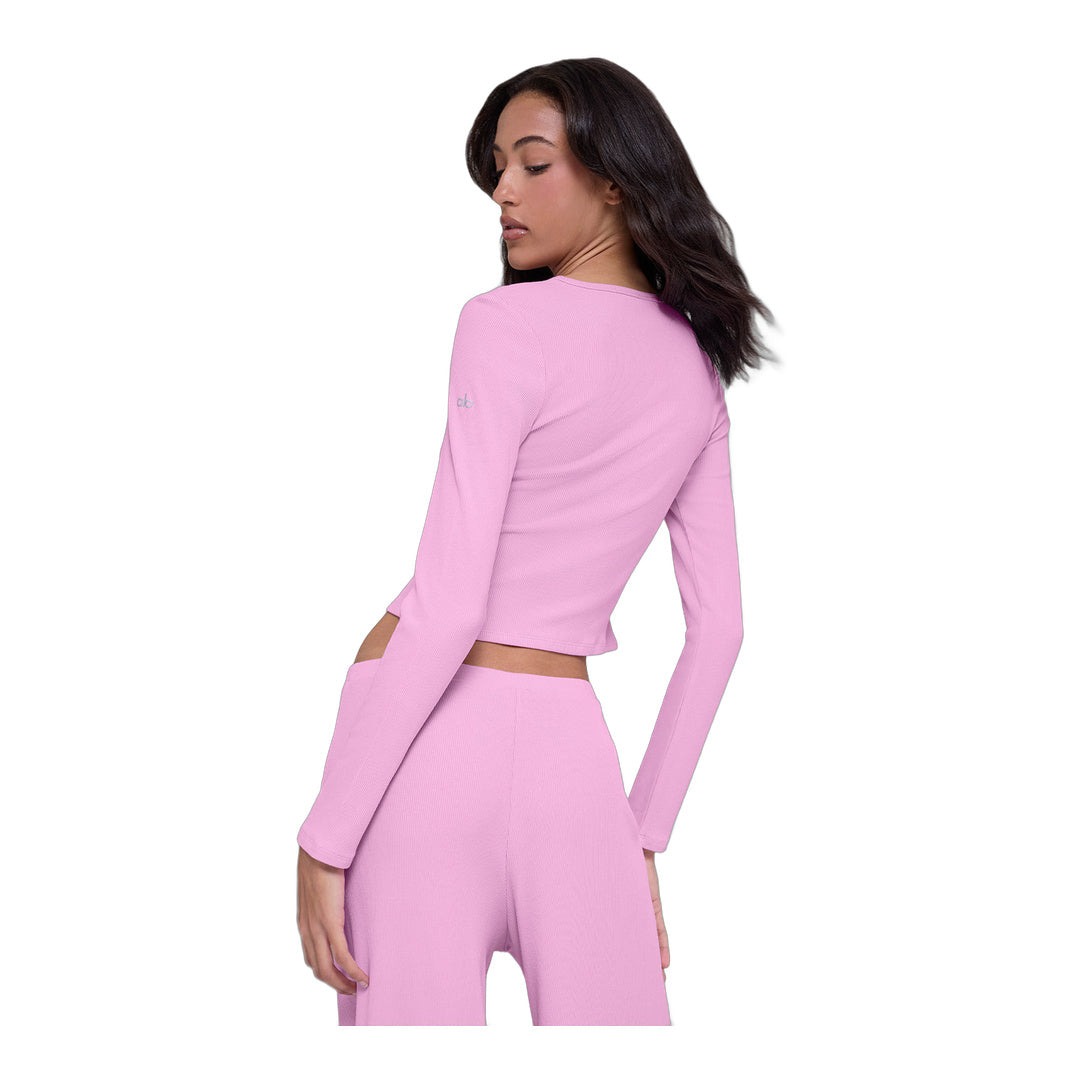 alo Dreamlight Long Sleeve Top - Candy Heart Pink