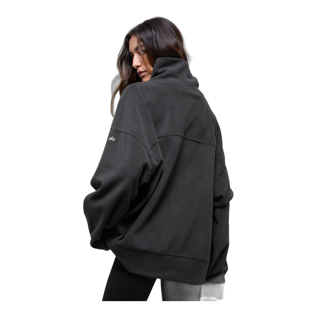 alo Polar Fleece Hazy Pullover - Black