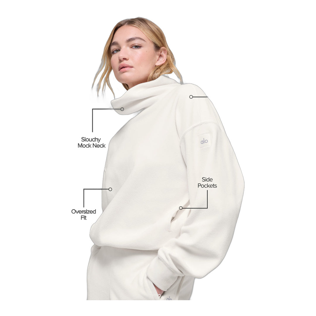 alo Polar Fleece Hazy Pullover - Ivory