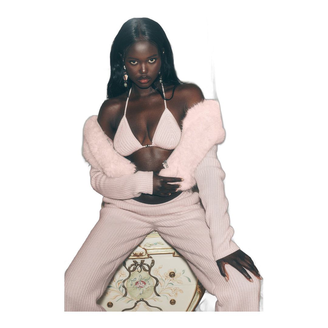 alo Faux Fur Cashmere Northstar Full Zip - Frosted Pink