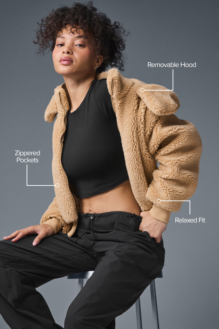alo Foxy Sherpa Jacket - Camel