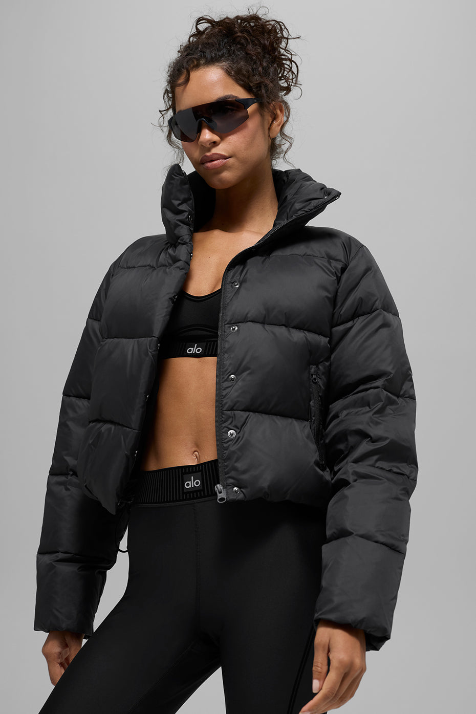 alo Gold Rush Puffer - Black
