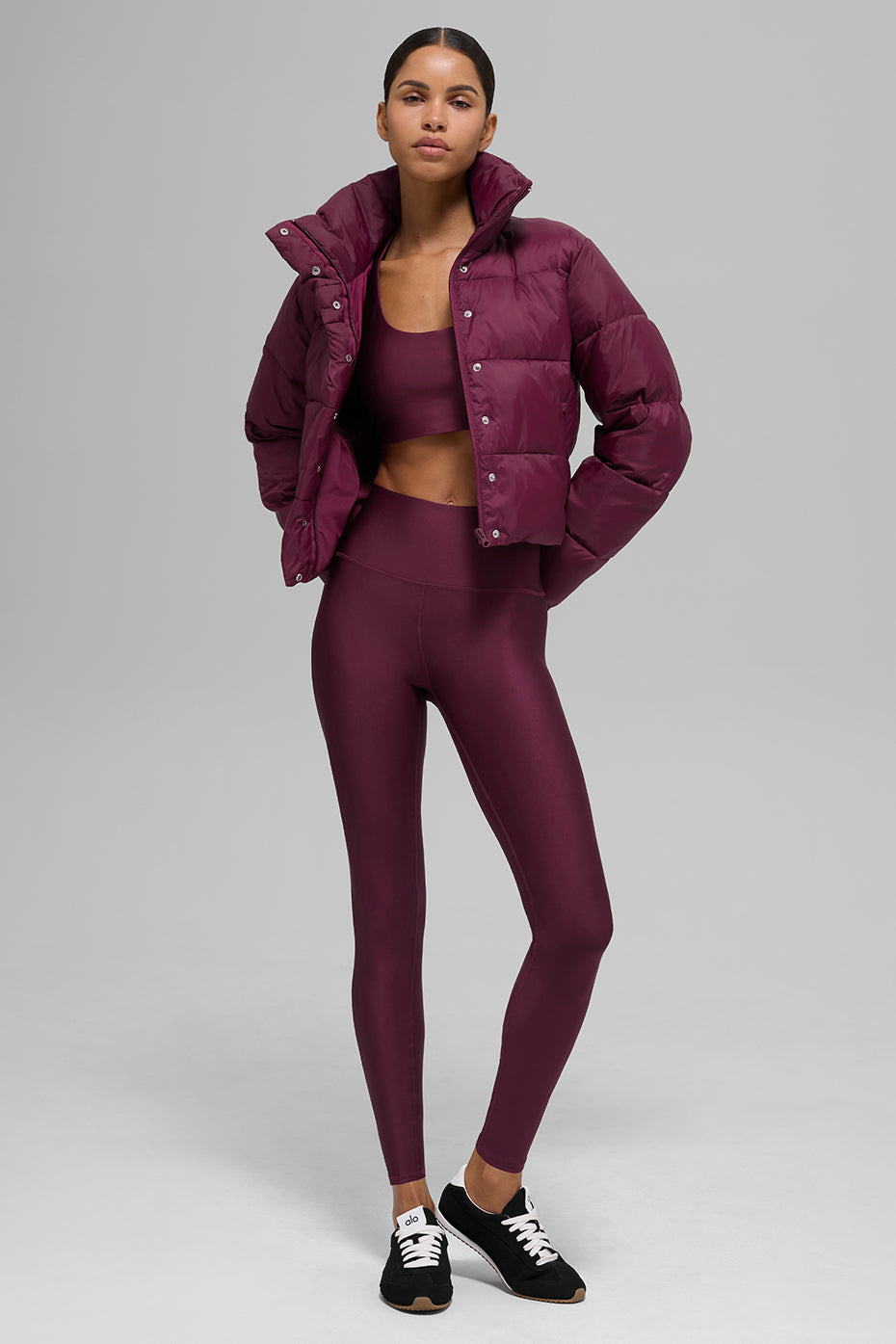 alo Gold Rush Puffer - Burgundy