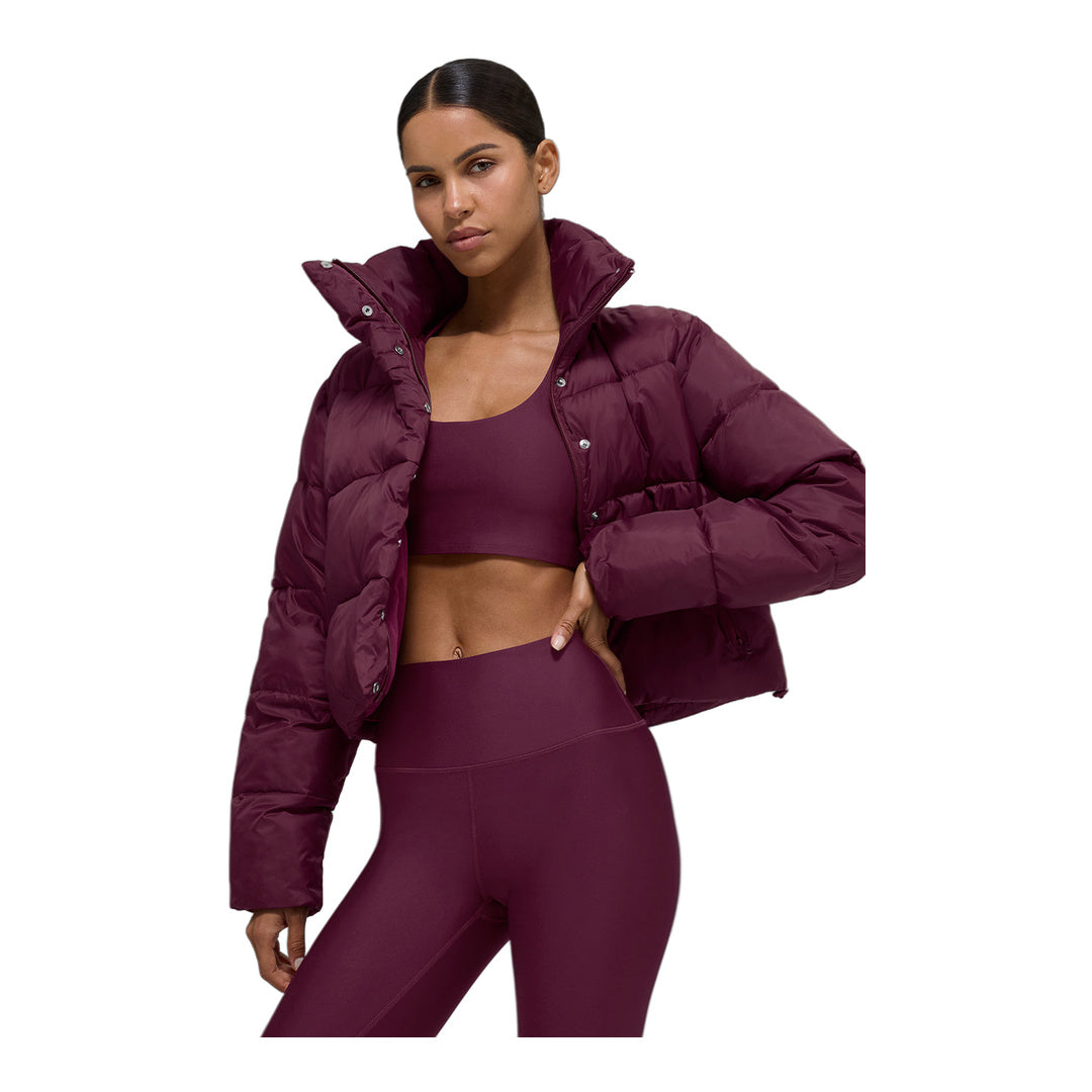 alo Gold Rush Puffer - Burgundy