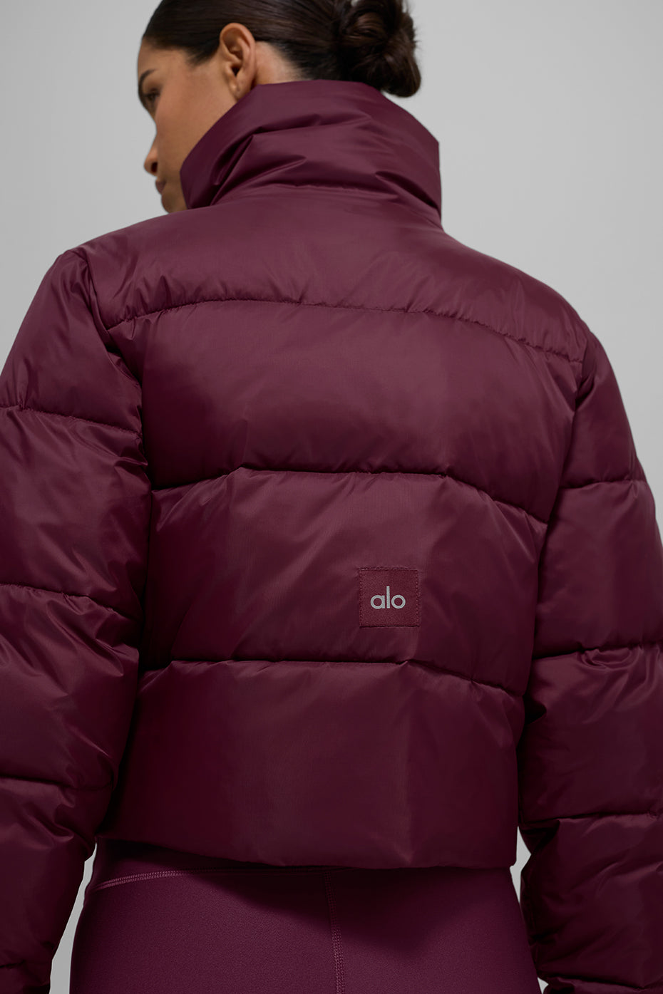 alo Gold Rush Puffer - Burgundy