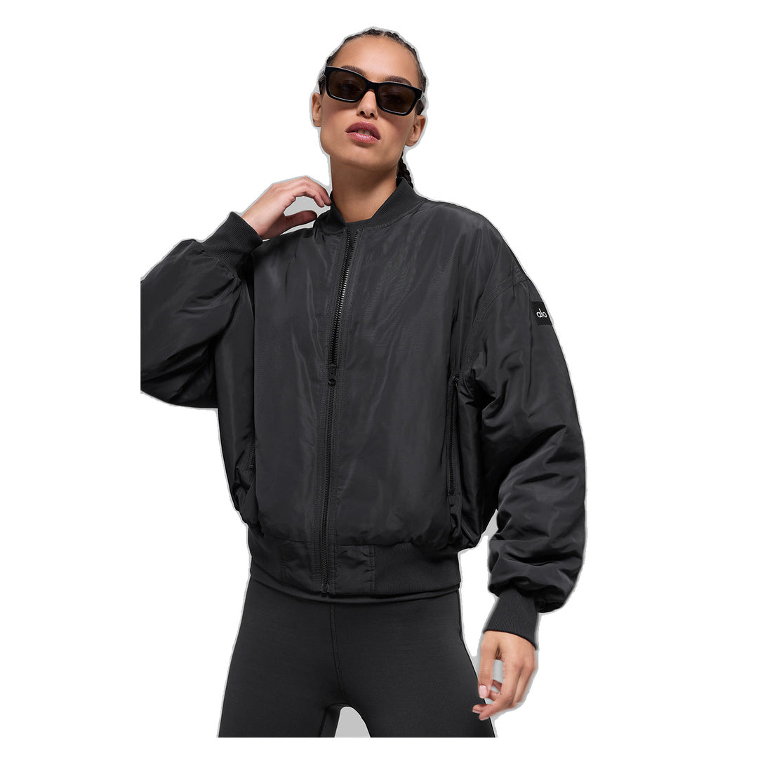 ALO Faux Fur Urbanite Bomber - Black/Ivory
