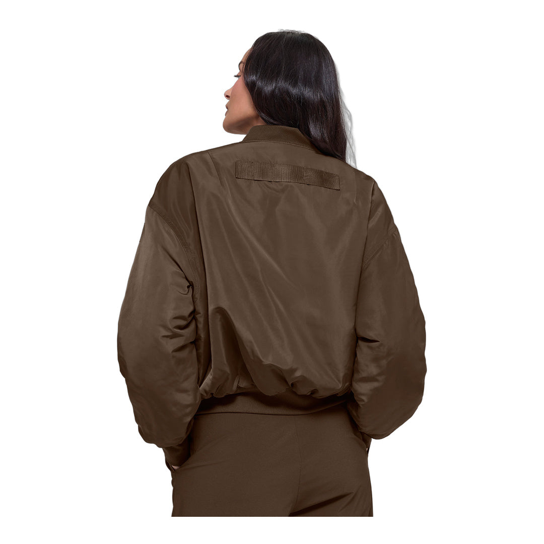 alo Faux Fur Urbanite Bomber - Espresso/Ivory