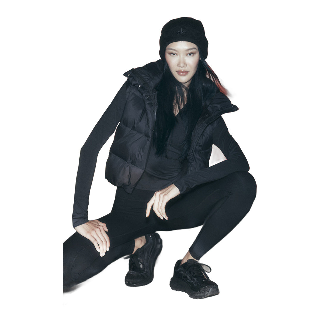 alo Gold Rush Puffer Vest - Black