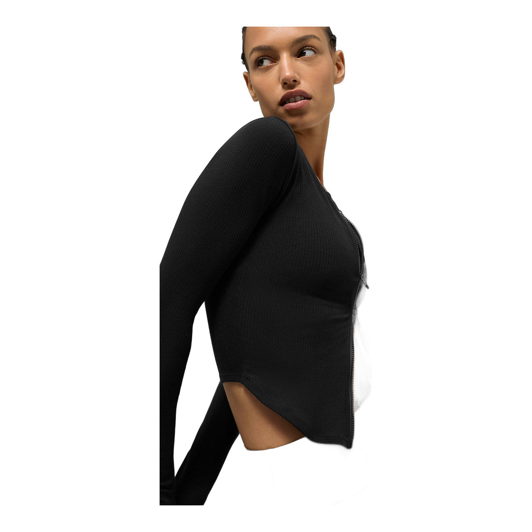 alo Ribbed Stardust Long Sleeve - Black