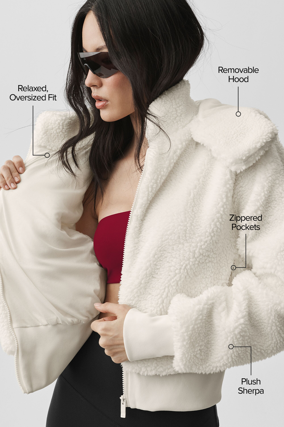 alo Foxy Sherpa Jacket - Ivory