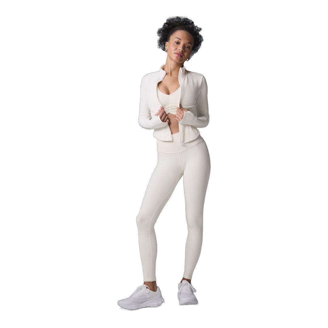 alo Airbrush Corset Full Zip Jacket - Ivory