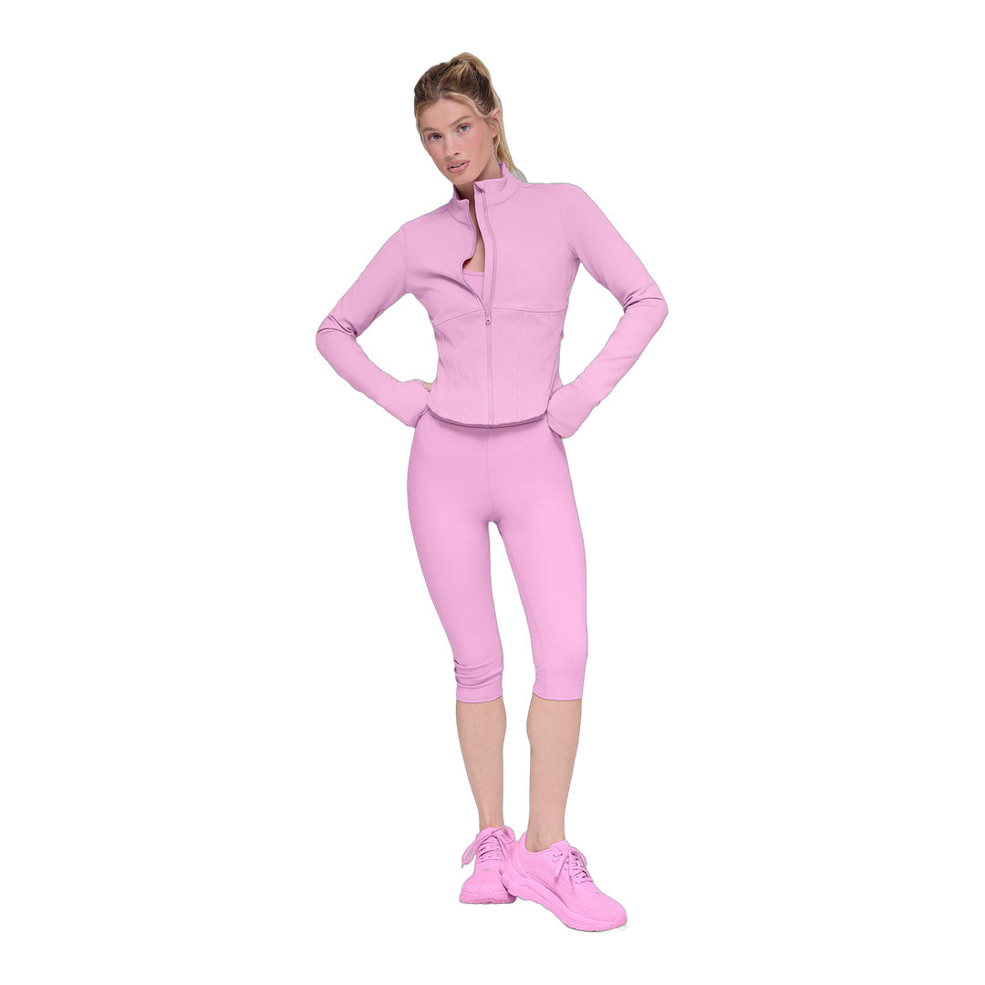 alo Airbrush Corset Full Zip Jacket - Candy Heart Pink