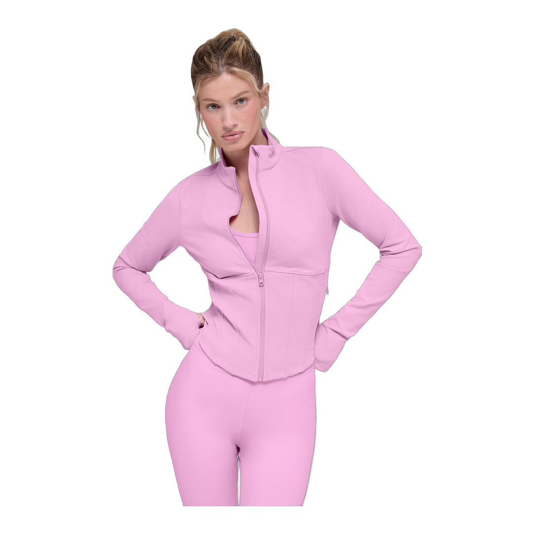 alo Airbrush Corset Full Zip Jacket - Candy Heart Pink