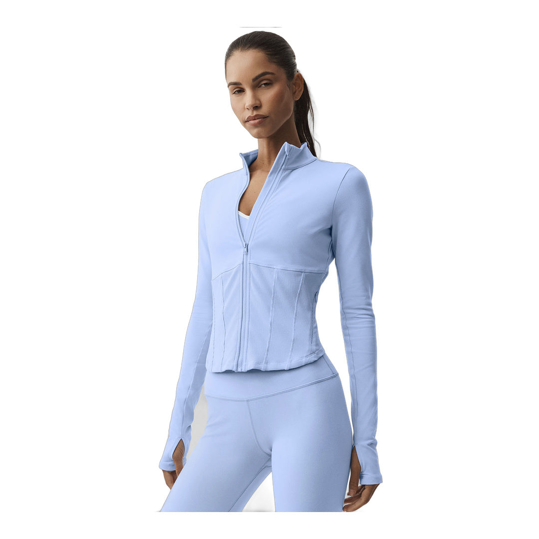 alo Airbrush Corset Full Zip Jacket - Light Provence Blue