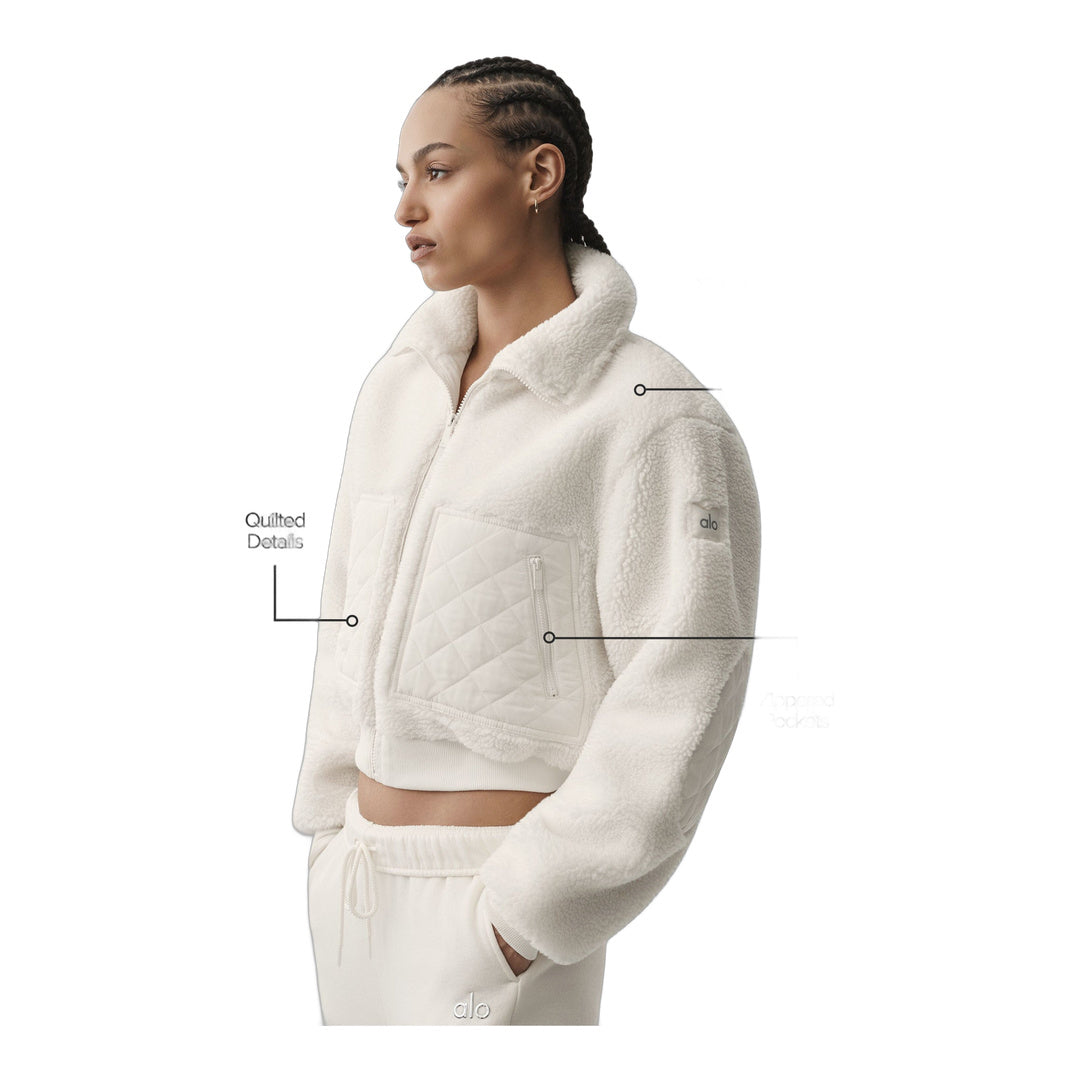 alo Sherpa Edge Bomber - Ivory