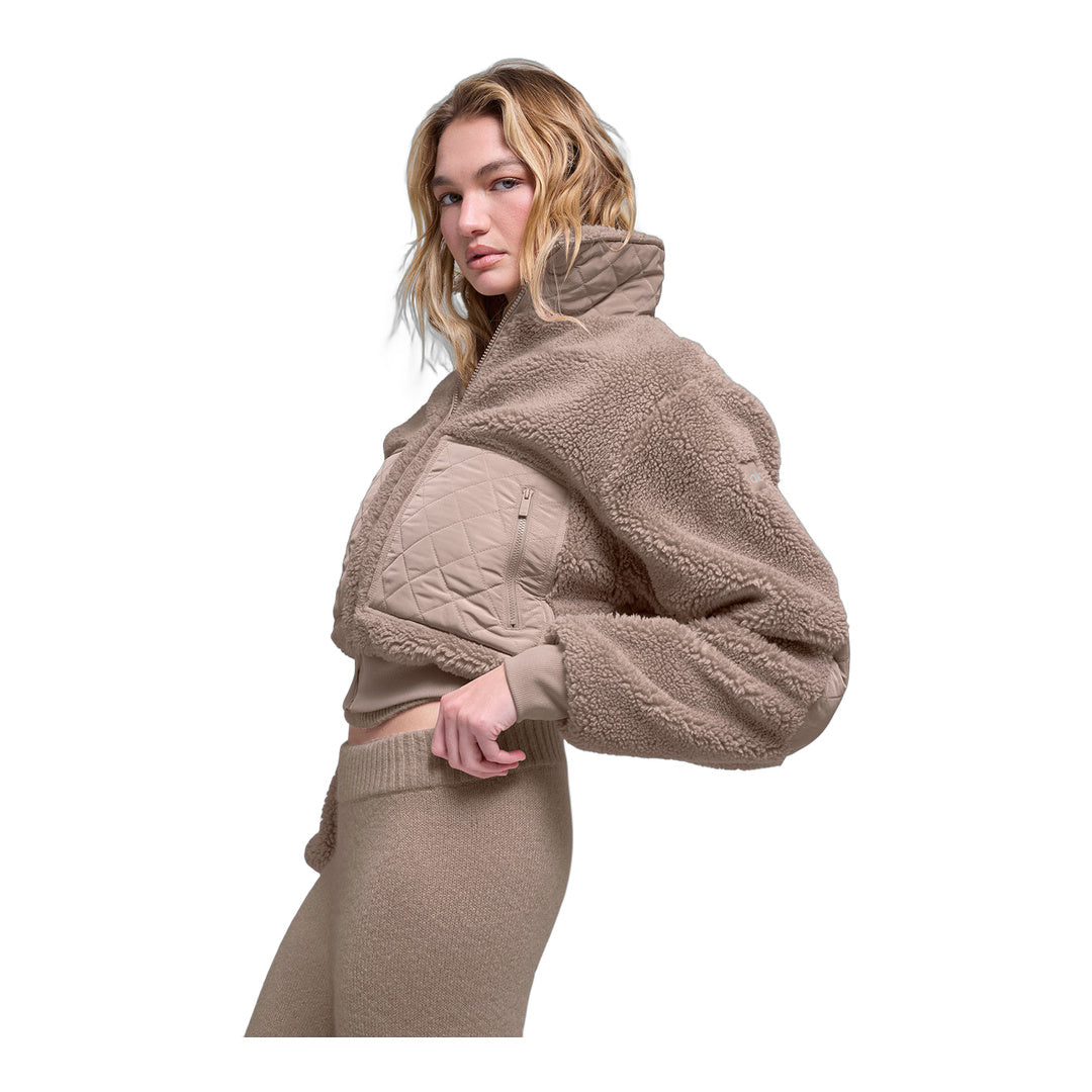 alo Sherpa Edge Bomber - Chai Latte